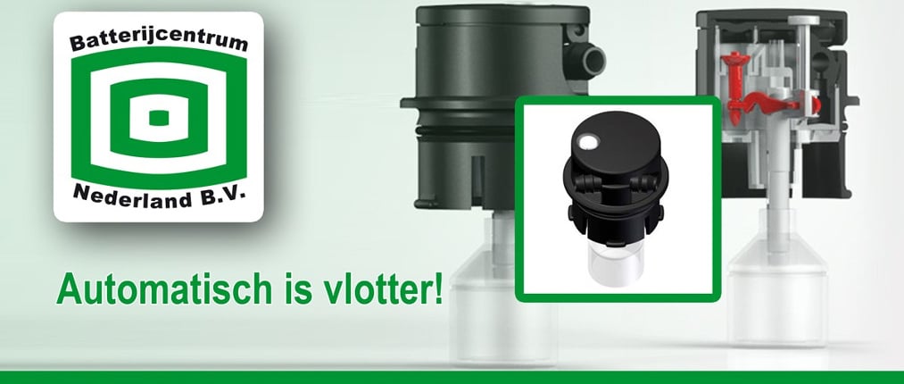 Batterijcentrum Nederland helpt u met automatisch vulsystemen sneller en foutloos uw tractie accu bij te vullen.
